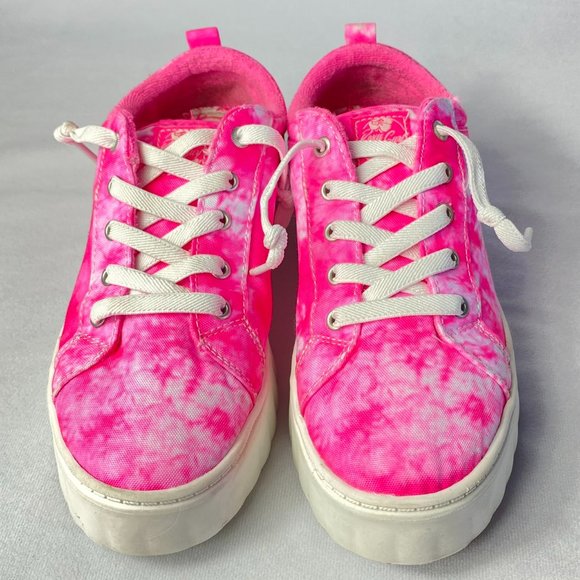 Roxy Sheilahh Women's Sneaker Pink Canvas Tie Dye Platform Sole Size 7 - Picture 4 of 9